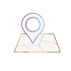 Illustrated icon of a location pin on a map