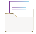 Illustrated icon of a document in a folder