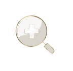 Illustrated icon of magnifying glass